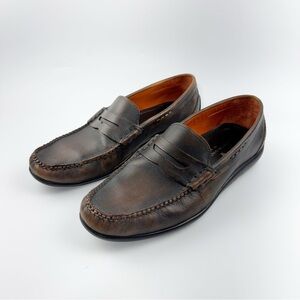 Martin Dingman Men's Brown Leather Loafers size 11M